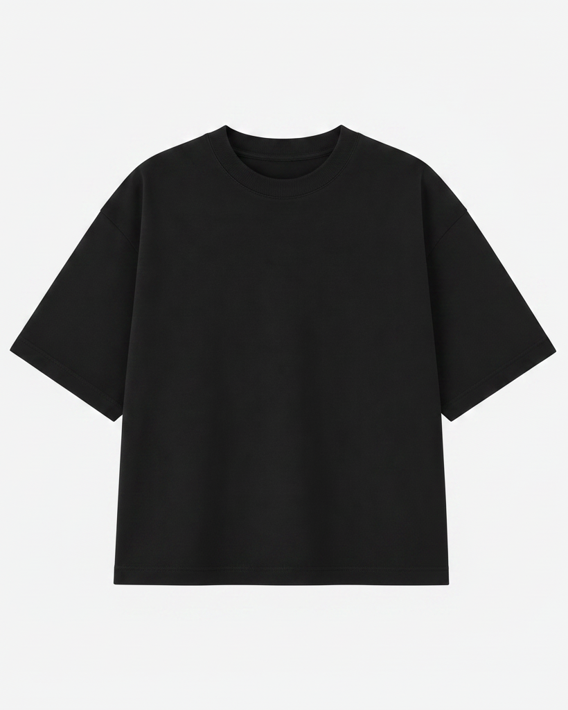 200 GSM 'BLACK' T-SHIRT (BOXY FIT)