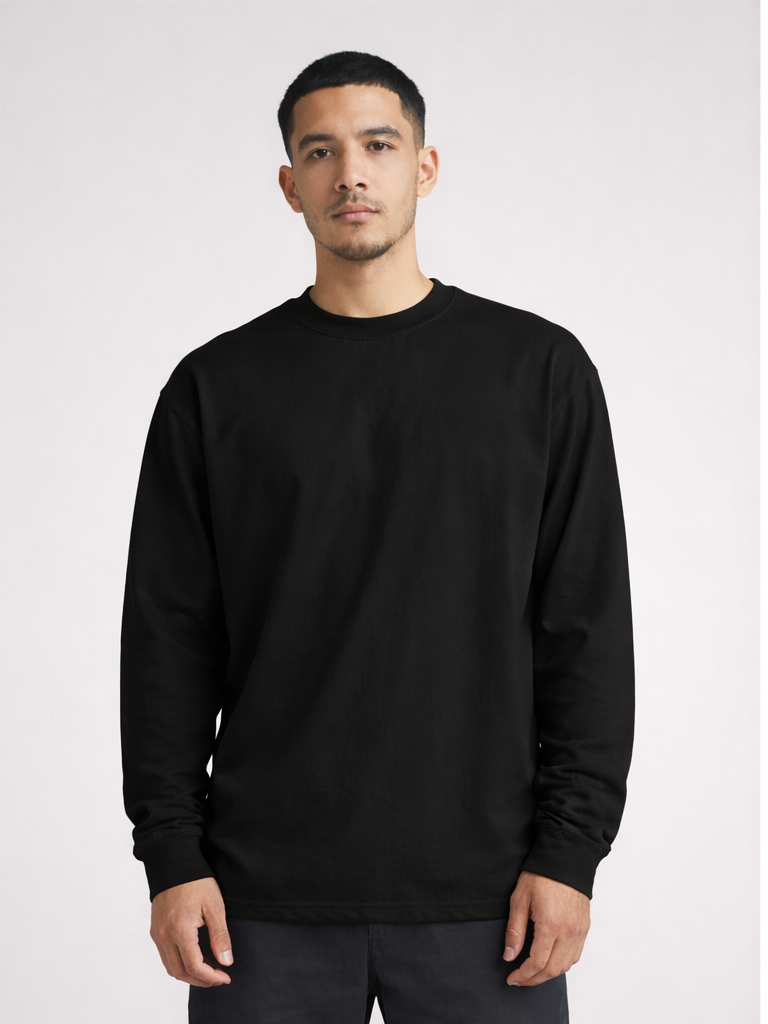 250 GSM 'BLACK' NEW LONGSLEEVE T-SHIRT