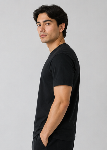 190 GSM 'BLACK' T-SHIRT (SLIM FIT)