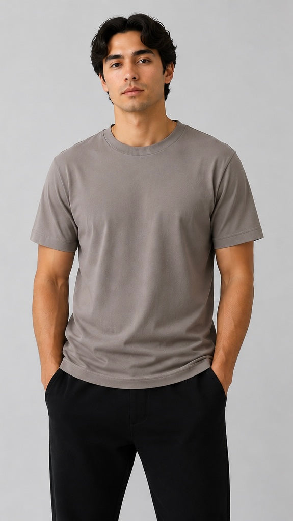 190 GSM 'GREY' T-SHIRT (SLIM FIT)