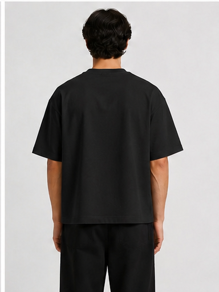 200 GSM 'BLACK' T-SHIRT (BOXY FIT)